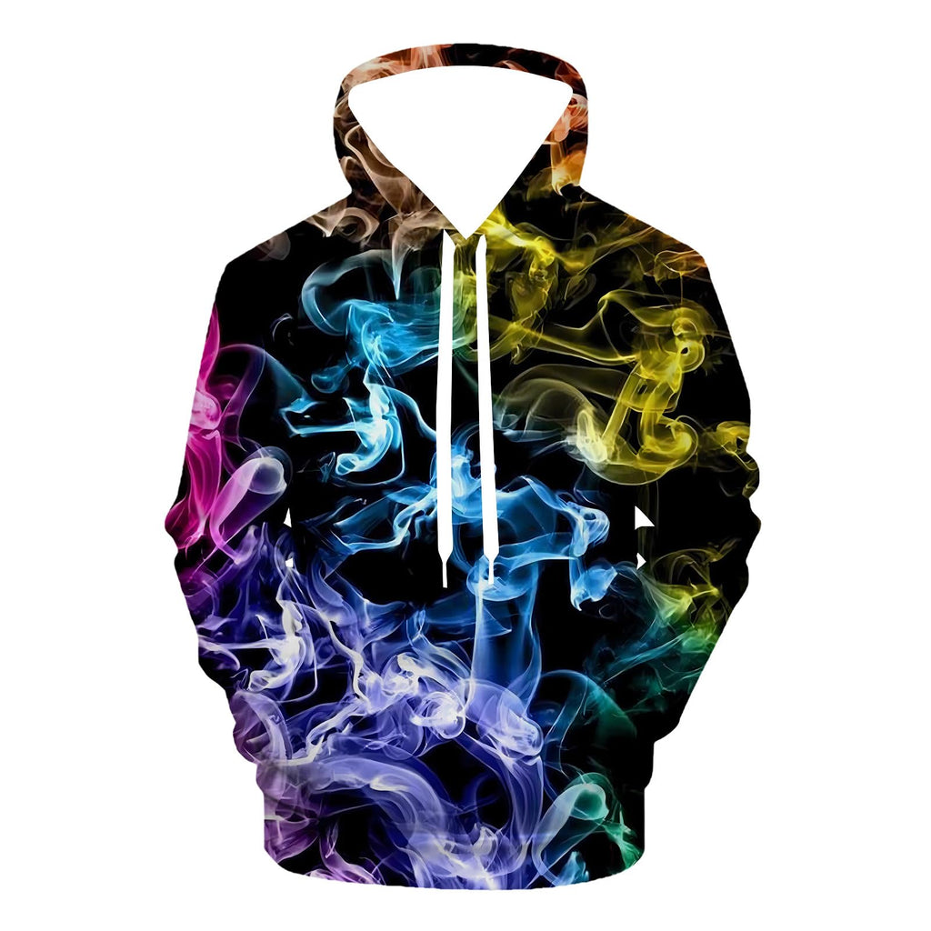 Sudaderas con Capucha de Diseño QiEr con Color Ahumado para Hombres y Mujeres, Sudaderas de Forro Polar con Impresión Gráfica 3D, Estilo Pulóver Novedoso con Bolsillos