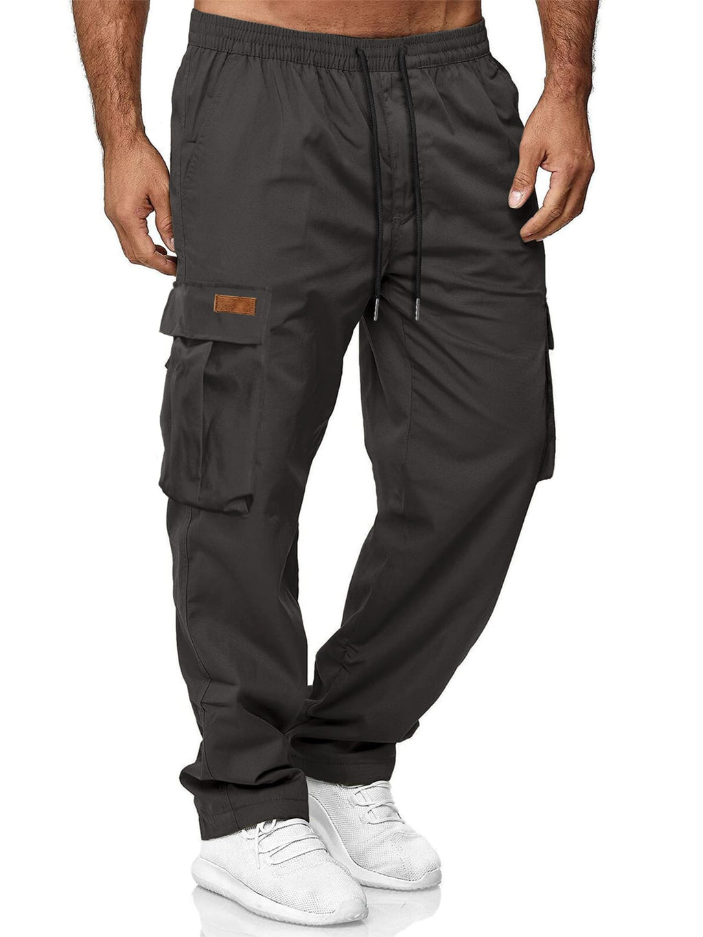 Pantalones Deportivos Casuales HOTake para Hombre, Pantalones Jogger Cargo con Bolsillos, Tamaño Pequeño, Color Gris Oscuro