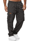 Pantalones Deportivos Casuales HOTake para Hombre, Pantalones Jogger Cargo con Bolsillos, Tamaño Pequeño, Color Gris Oscuro