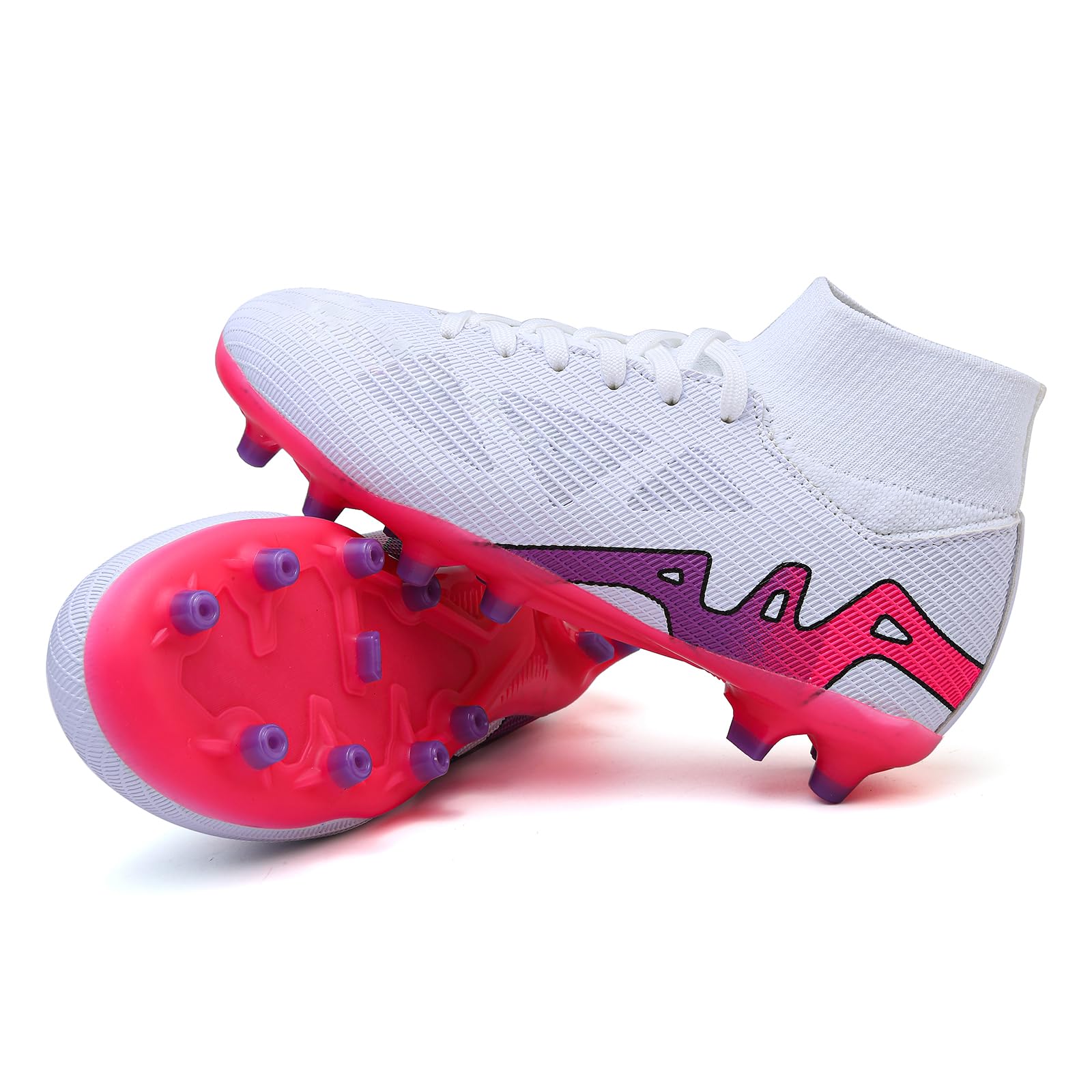 Botas de Fútbol para Niños - Zapatos de Fútbol Juveniles para Niñas y Niños, Zapatos de Fútbol Profesionales, Tacos de Fútbol Turf, Botas de Fútbol de Caña Alta