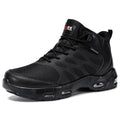 LARNMERN Botas Antideslizantes para Hombre, Zapatos Impermeables de Malla Transpirable para Servicio en Restaurantes, Botas de Trabajo Resistentes al Deslizamiento, Zapatos de Chef Casual de Tobillo para Senderismo (Negro9.5)